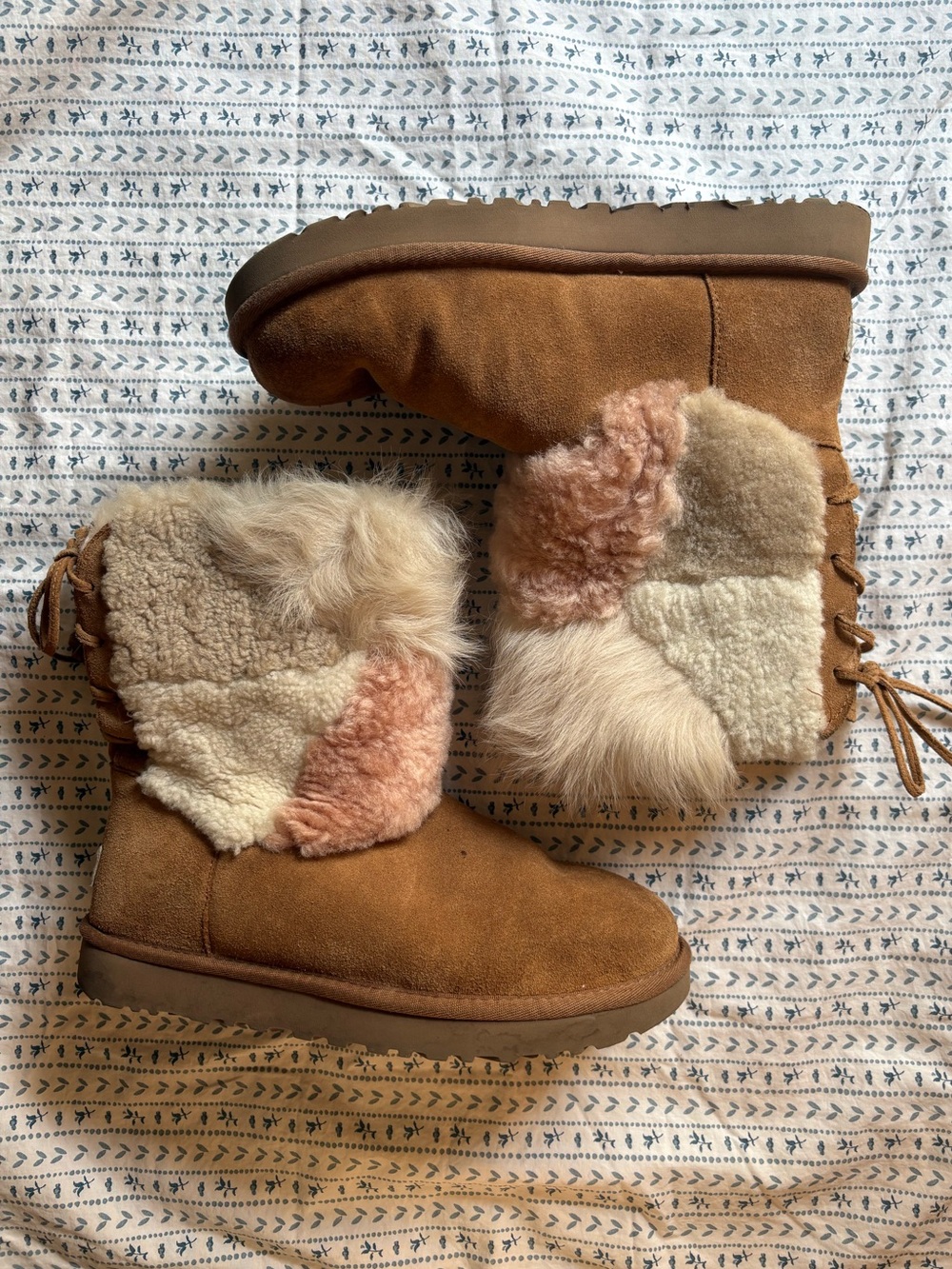 UGG Tan Suede Boots (boots with the fur!)